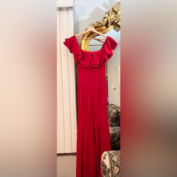 WINDSOR Red Ruffled-Off The Shoulder Dress - Picture 5 of 9